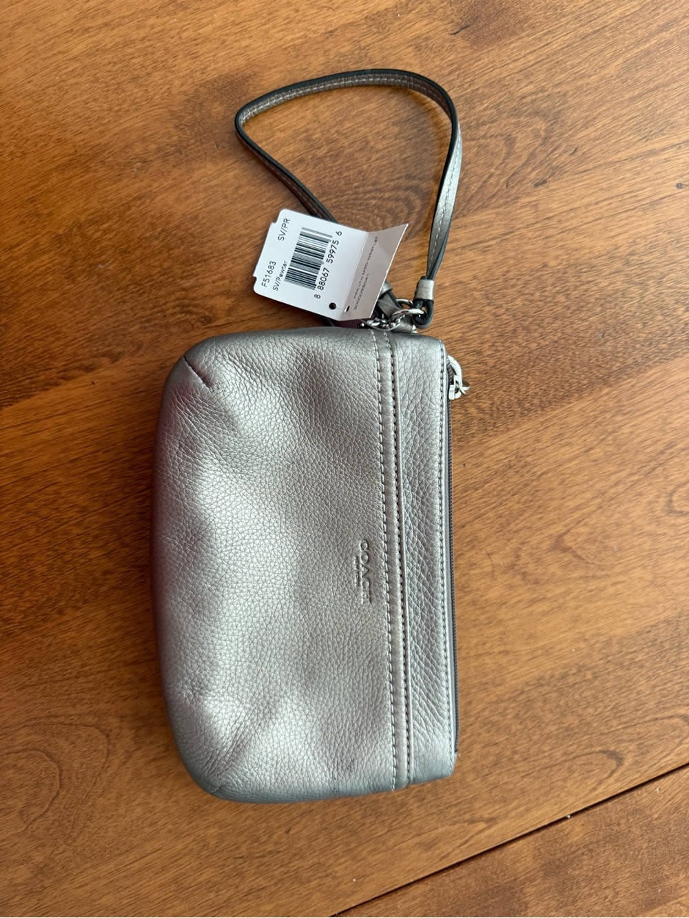 Silver Vintage Coach Wristlet